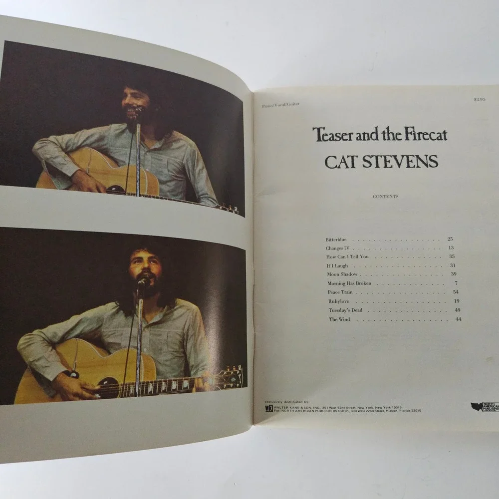 Vtg Cat Stevens‎ Teaser and the Firecat 1971 Sheet Music Songbook Piano Guitar